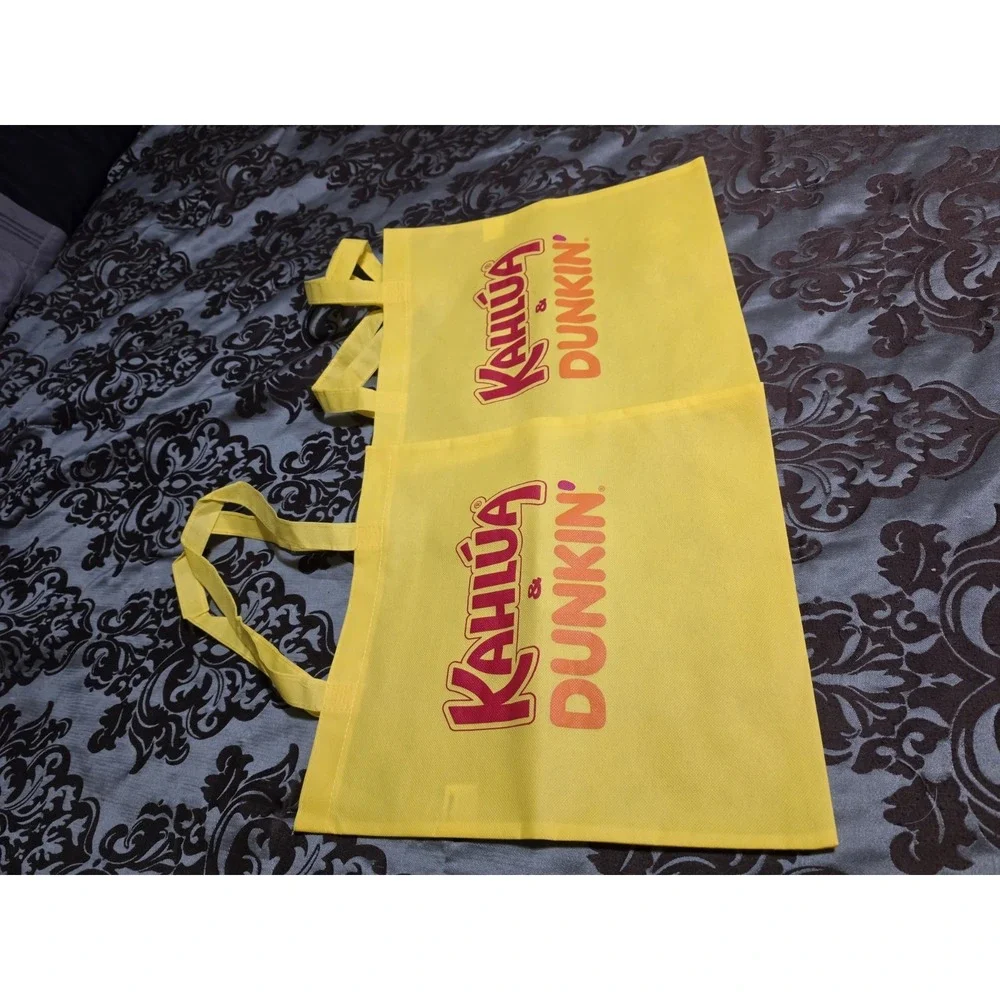 2- Kahlua & Dunkin Yellow‎ Resuable Shopping Bags